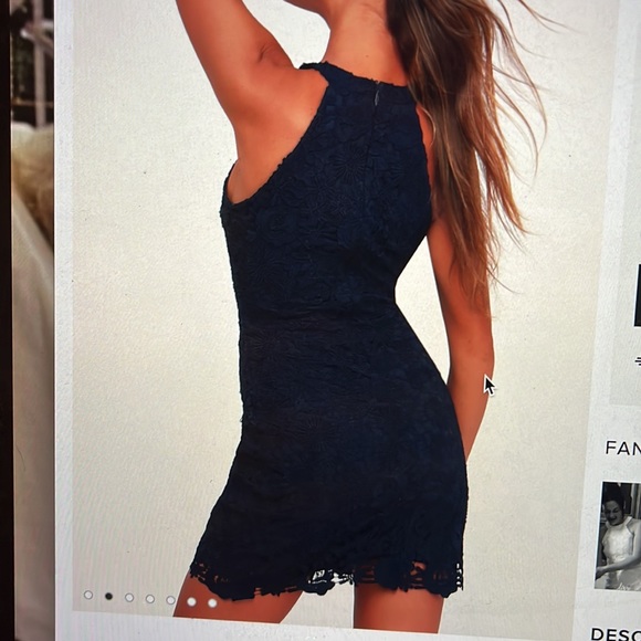 Love Poem Navy Blue Lace Mini Dress - Picture 3 of 6